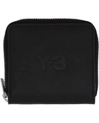 Y-3 - Accessoires ,Zwart ,Zwarte Debossed Logo Ritsportemonnee - Lyst