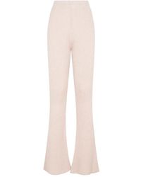 Peserico - Broeken ,Wol Flare Knit Rib Wool Broeken - Lyst