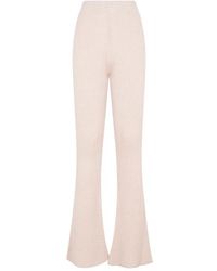Peserico - Broeken ,Wol Flare Knit Rib Wool Broeken - Lyst