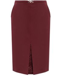 Versace - Rokken ,Rood ,Wol Stretch Gabardine Pencil Midi Rok - Lyst