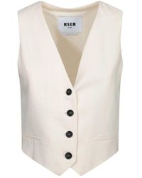 MSGM - Weiße Elegante Weste Für Frauen - Lyst