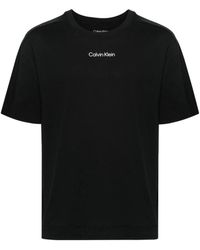 Calvin Klein - Sportliches schwarzes t-shirt mit logo-print - Lyst
