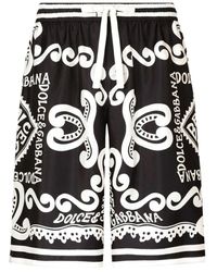 Dolce & Gabbana - Shorts,seiden-twill bermuda shorts mit marina-print,marina bedruckte seiden-bermuda-shorts - Lyst