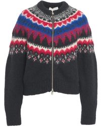 Closed - Truien & Vesten ,Veelkleurig ,Wol Oversized Gedrukte Vest Van Wolmix - Lyst