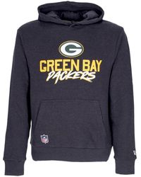 KTZ - Herenhoodie Nfl Script Team Hoody Grepac Heather Grafiet/Groen - Lyst