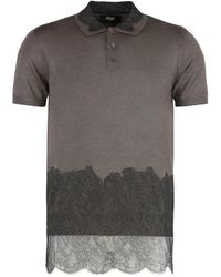 Fendi - Tops ,Grijs ,Kasjmier Polo Shirt - Lyst