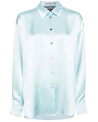 Alexander Wang - Camicia in seta con pannelli in tulle - Lyst