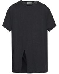 Yohji Yamamoto - T-Shirt Met Een Split - Lyst
