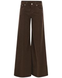 Dondup - Broeken ,Bruin ,Katoen Marlen Wide-Leg Broek - Lyst