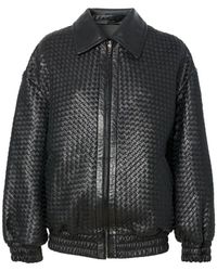 Manokhi - Jassen ,Zwart ,Leer Leren Jas - Lyst