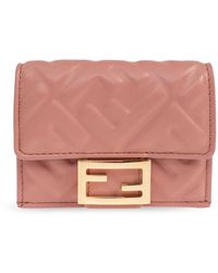 Fendi - Accessoires ,Roze ,Leer Baguette Micro Trifold - Lyst