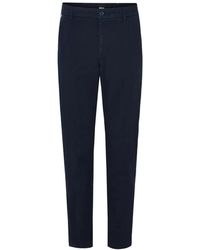 BOSS - Broeken ,Blauw ,Katoen Blauwe Chino Broek - Lyst