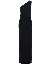 Semicouture - Schwarzes One-Shoulder Langes Kleid Frau - Lyst