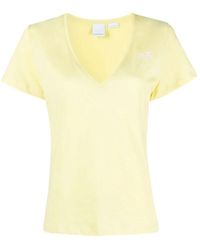 Pinko - Camiseta amarilla con estampado love birds - Lyst