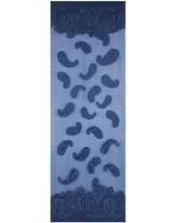 Etro - Blauer Paisley Jacquard Seidenschal - Lyst