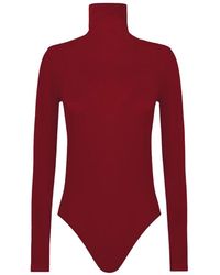 Wolford - Tops ,Rood ,Wol Naadloze Wol String Body - Lyst