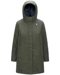K-Way - Jassen ,Groen ,Polyester Sophie Soft Touch Marmotta Jacket - Lyst