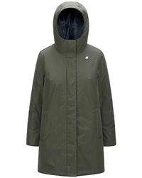 K-Way - Jassen ,Groen ,Polyester Sophie Soft Touch Marmotta Jacket - Lyst