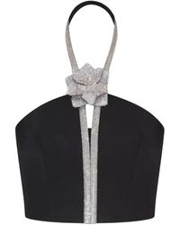 Nue - Tops ,Zwart ,Zwarte Roos V-Hals Top - Lyst