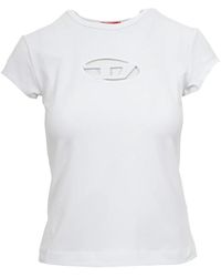 DIESEL - T-angie T-shirt With Peekaboo Logo White - Lyst