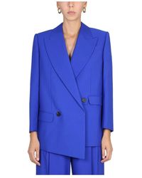 McQueen - Double-Breasted Peaked Lapel Tailored Blazer - Lyst