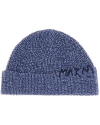 Marni - Accessoires ,Blauw ,Katoen Elegante Katoenen Beanie Muts - Lyst