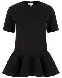 Alaïa - Tops ,Zwart ,Katoen Katoenen Jersey Crinoline T-Shirt - Lyst