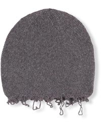Cortana - Accessoires ,Grijs ,Wol Grijs Melange Wollen En Kasjmier Beanie - Lyst