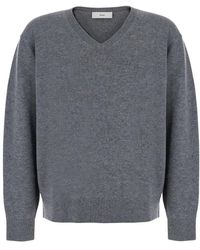 DUNST - Truien & Vesten ,Grijs ,Wol Cashmere V-Neck Sweater - Lyst