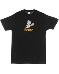 RIPNDIP - Zwarte T-Shirt Met Logo Print - Lyst