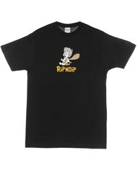 RIPNDIP - Zwarte T-Shirt Met Logo Print - Lyst