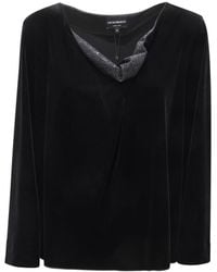 Armani - Overhemden ,Zwart ,Fluweel Shirt Made - Lyst