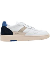 Date - Vintage court sneakers weiß-blau - Lyst