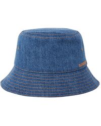 Burberry - Sombrero cubo de denim de algodón con bordado de logo - Lyst