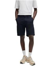 HUGO - Blaue baumwoll-bermuda-shorts - Lyst