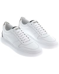 Herno - Sneakers in pelle bianca con monogramma e tacco rimovibile - Lyst