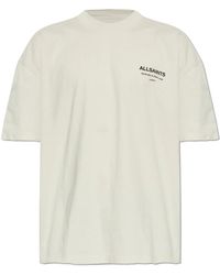 AllSaints - Tops ,Katoen Dreamer T-Shirt Met Korte Mouwen En Oversized Graphic - Lyst