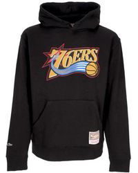 Mitchell & Ness - Philadelphia 76ers logo hoodie schwarz - Lyst