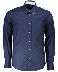 North Sails - Camicia in cotone blu con colletto a bottone - Lyst