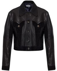 Versace - Jassen ,Zwart ,Leer Leren Blouson - Lyst