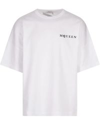 McQueen - Tops ,Wit ,Witte Oversized T-Shirts En Polos - Lyst