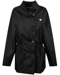 Prada - Jassen ,Zwart ,Nylon Re-Nylon Regenjas - Lyst