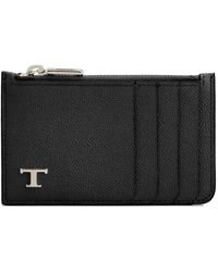 Tod's - Accessoires ,Zwart ,Stijlvolle Leren Kaarthouder - Lyst