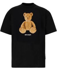Palm Angels - Tops ,Zwart ,Katoen Bear Graphic T-Shirt - Lyst