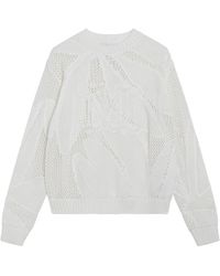 Max Mara - Truien & Vesten ,Wit ,Katoen Salvo Pointelle Gebreide Trui - Lyst