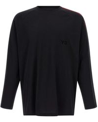 Y-3 - Hoodies & Sweatvesten ,Zwart ,Katoen Oversized Gradient Stripes Crew Neck T-Shirt - Lyst