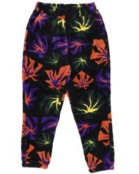 Huf - Broeken ,Veelkleurig ,Polyester Sherpa Plant Motif Print Broek - Lyst