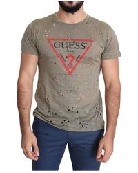 Guess - Es Baumwoll-Stretch-Logo-Print-T-Shirt - Lyst