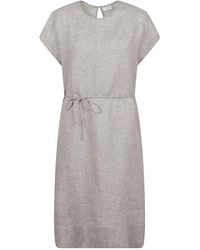 Peserico - Midi Jurk Met Strikceintuur - Lyst