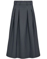 co'couture - Rokken ,Blauw ,Denim Midi Rokken - Lyst